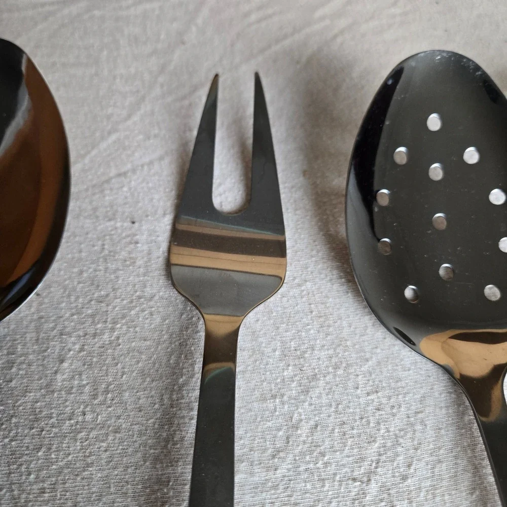 Temp-tations serving Utensil Set Green Old World ceramic 5pc stainless steel